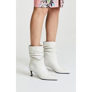 Stuart Weitzman white leather ankle boots